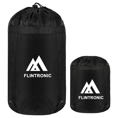 flintronic Compression Stuff Sack for Sleeping Bag, Lightweight Waterproof Compact Stuff Sack, Compression Bag with Ripstop Fabric, Storage Bag with Drawstring Closure for Camping, Hiking, L
