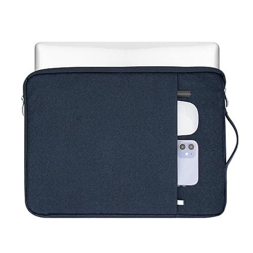 jooeer 13 Inch Laptop Sleeve Case Compatible with 13" MacBook Air/Pro M2 M1 13.3" Chromebook Notebook, Waterproof Computer Carrying Bag Padded Cover with Handle Pocket Accessories Pouch, Navy Blue — view 4