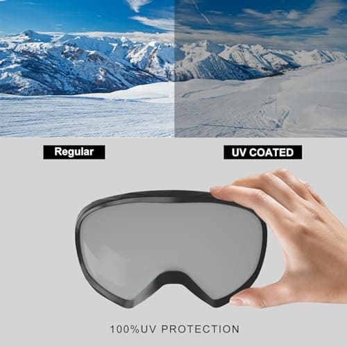 GlaRid OTG Ski Goggles for Men Women Youth, Anti Fog UV Protection, Black — view 4