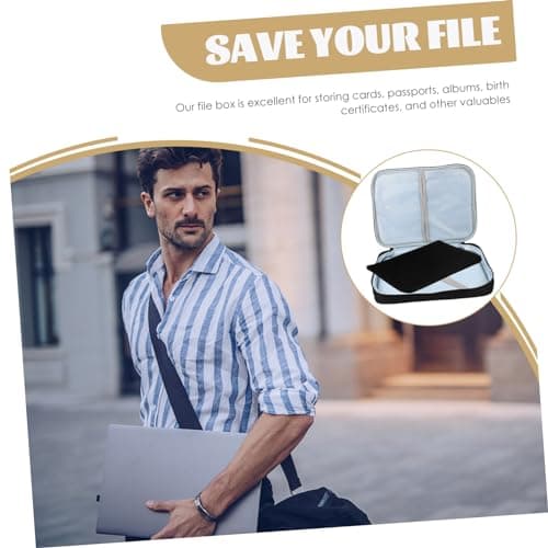TEMPNAP 2pcs Multi-Layer Document Storage Box with Combination Lock, Large Capacity Gorsgrain Paper Files Case for Home and Travel Organiser — view 5