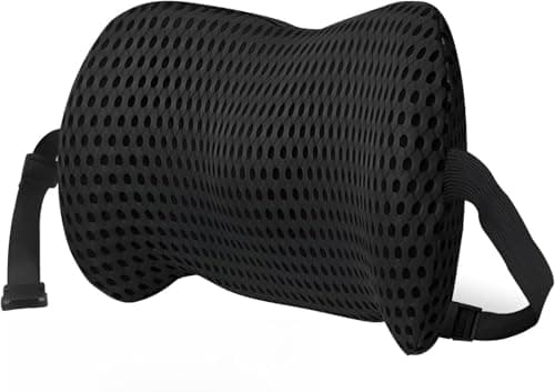 Lumbar Support Cushion for Car, Ergonomic Memory Foam Back Pillow for Office Chair, Breathable Mesh Lumbar Cushion for Sofa and Bed, Portable Back Support for Travel and Driving, 39 x 30 x 12 cm
