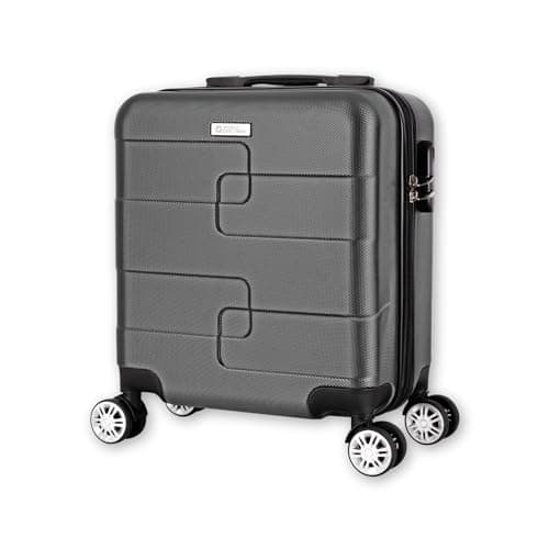 WORLD EXPLORER Dark Grey Cabin Suitcase 45x35x20cm, 30L ABS Shell, 4 Wheels