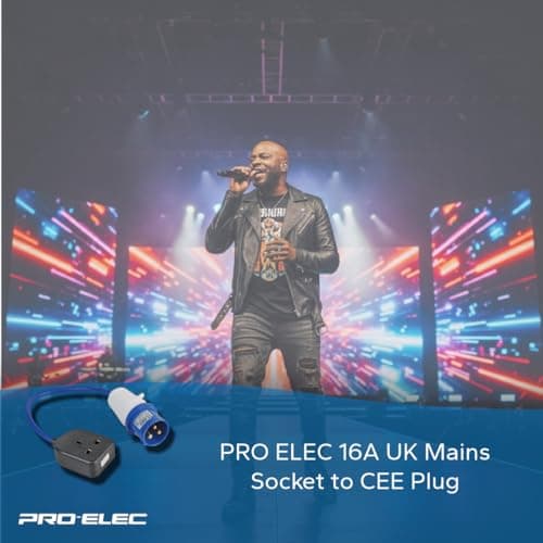 PRO ELEC 16A Mains Socket to CEE Plug Converter, 230V, Blue, 350mm — view 4