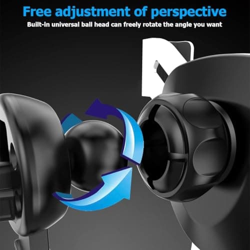 KANDUJIMU Car Phone Holder Mount, Air Vent Hands Free Clip Cradle Universal for Cellphone, Gravity Auto Lock and Thick Case Friendly, Compatible with iPhone 14 13 Pro Max S20 All Smartphones (Black) — view 5