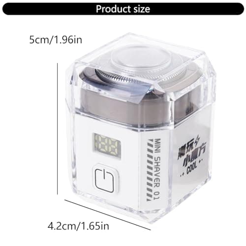 Portable Electric Shaver for Men with Digital Display, Yellow — view 2