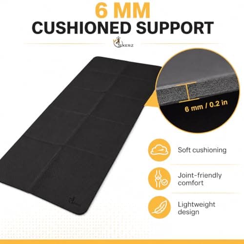 EXERZ Foldable Yoga Mat 6mm Non Slip Travel Exercise Mat with Carry Bag — view 4
