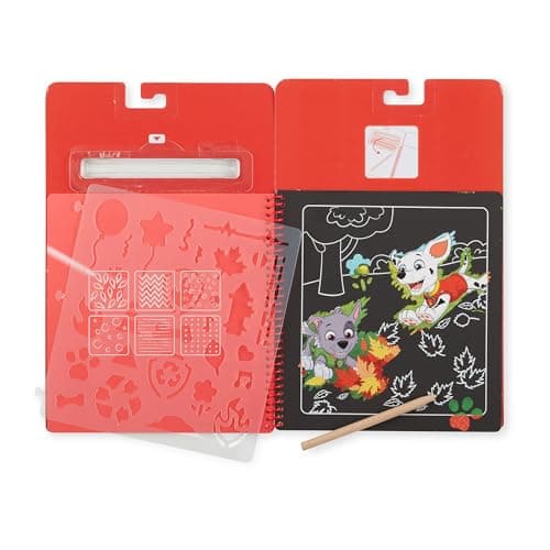 Melissa & Doug PAW Patrol Scratch Art Pad - Marshall Multicolor Reveal Travel Activity Pad, 33261 — view 2