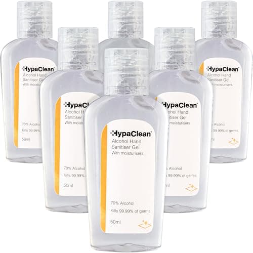 Safety First Aid HypaClean Pack of 6 Antibacterial Alcohol Hand Gel, 50ml