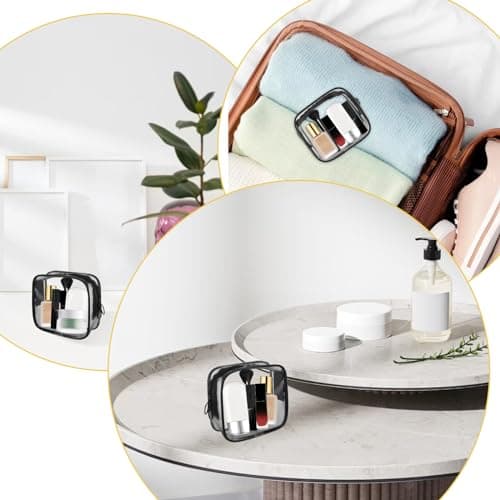 TSA Approved Toiletry Bag, 2 Pack Small Clear Zipper Pouch Makeup Bags Quart Size Travel Cosmetic Bag for Men and Women Carry on Airline Airport Travel Accessories — view 4