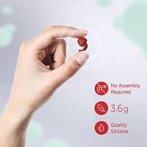 Silicone Ear Plugs for Sleep Noise Cancelling Noise Reusable Soft Comfortable Earplugs for Sleeping,Noise Sensitivity & Flights -16 Ear Tips in XS/S/M/L,2 Travel Boxes - 33dB Noise Cancelling(Red) — view 3