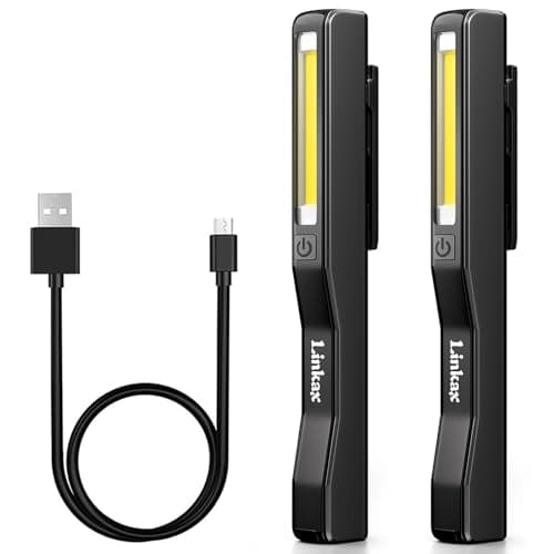 Linkax Work Light Rechargeable 2 Pack, Birthday Christmas Gift for Men Dad