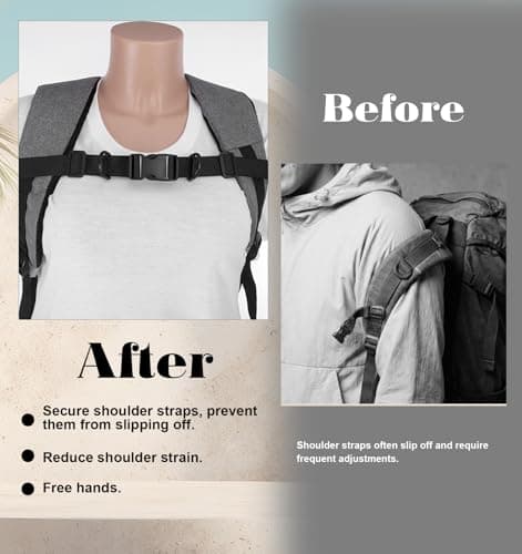 2 PCS Chest Strap for Backpack, Heavy Duty Elastic Backpack Chest Straps — view 4