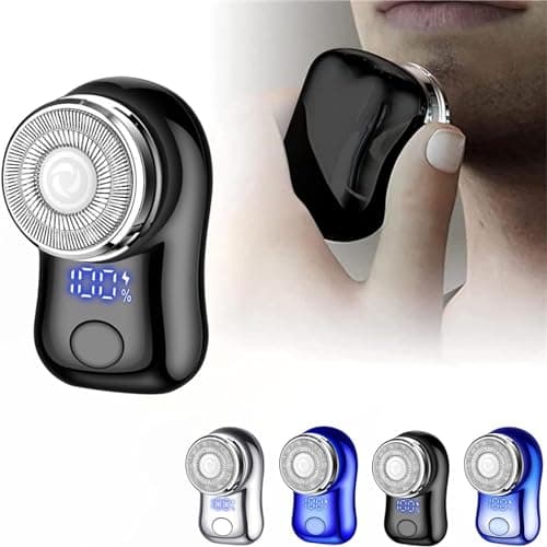 Compact Portable Shaver for Men USB Rechargeable Wet & Dry Grooming with Precision Ideal Travel Trimmer Facial Hair Remover Smooth Tool (Black, One Size) — view 5