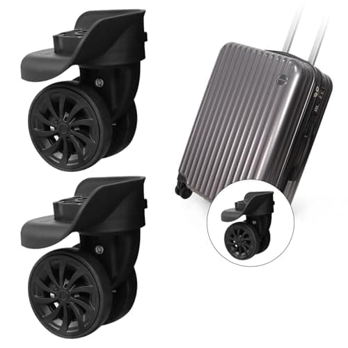 Luggage Replacement Wheels, Swivel Spinner Caster, Repair Parts for Suitcase, Set of 2 Black — view 4