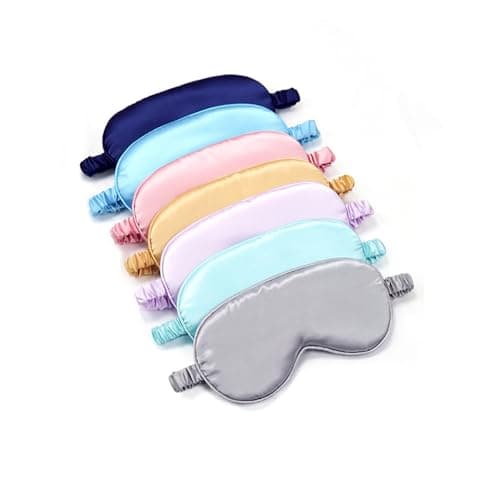 Van Der Linn Pure Organic Silk Eye Mask Soft Relax Travel Filled Blindfold Satin (Silver Eye Mask) — view 3