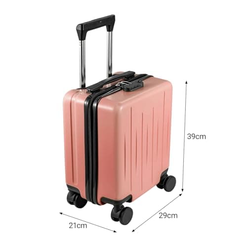 SUNNYNEST 14 Inch Cabin Suitcase Built in Lock with 360°Rubber Pink — view 2