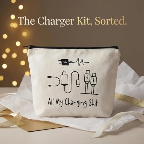 Makeup Storage Bag And Cable Organiser, Zip Pouch, Cream, 25 x 17 x 6 cm — view 5