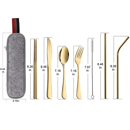 DEVICO Travel Cutlery Set, Stainless Steel Camping Cutlery Set for 1 — view 2