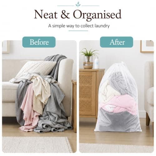 2-Pack 30 x 40 cm White Mesh Laundry Bags with Drawstring — view 5