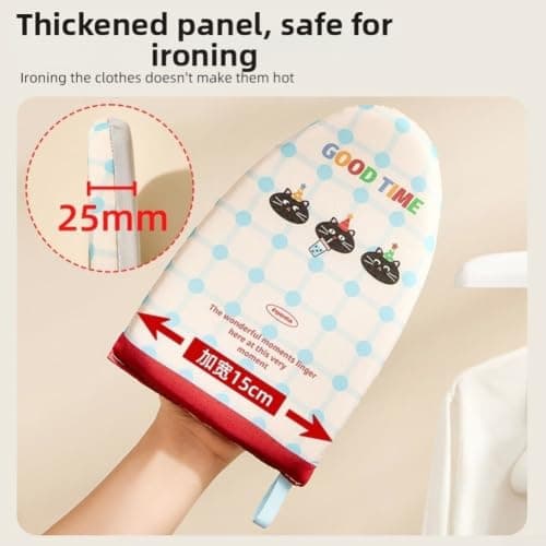 Handheld Ironing Board Heat Resistant Pad 15x24cm Cotton Sponge Mesh for Steam Irons Travel — view 3
