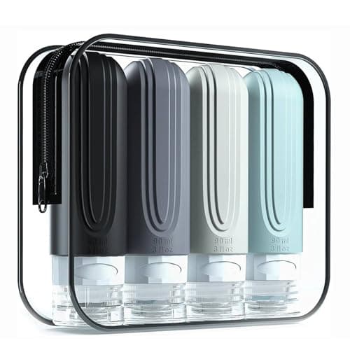 Henyall 4Pcs Travel Bottles for toiletries, 90ml Silicone Containers Set