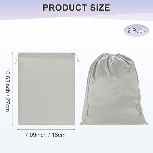 M METERXITY 2-Pack Ski Goggle Bag, 9.8" x 5.9" Soft Microfiber Pouch Bags Protective Storage Bags Case with Drawstring for Snow Goggles/Camera Lenses/Sunglasses [Gray] — view 3