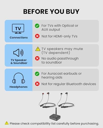 Avantree Aura Loop Dual - Auracast Wireless TV Earbuds for Shared — view 5