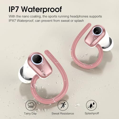 Wireless Earbuds with Earhooks HiFi Stereo, IP7 Waterproof Sports Earphones — view 5