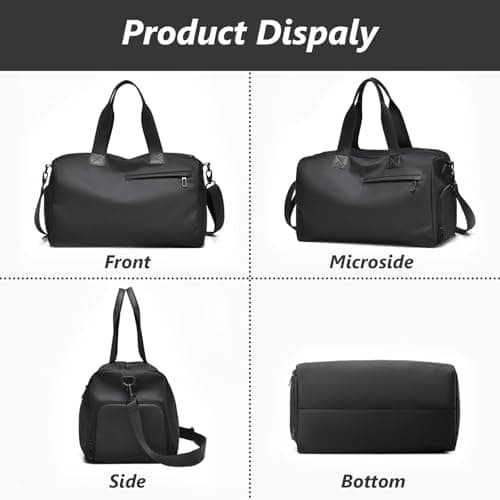 Flintronic Sports Gym Bag, Sports Duffle Bag with Shoes Compartmentand and Wet Pocket, Gym Bag for Men and Women, Waterproof Hand Luggage Bag, for Weekender Sports, Gym, Travel — view 5