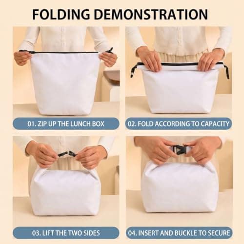 Insulated Lunch Bag Rolltop Lunchbox for Women Men Leakproof Lunch Tote Bag — view 6