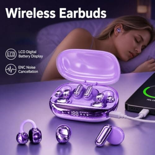 3-in-1 Bluetooth Wireless Earbuds Open-Ear Clip-On & Mini Sleep Headphones — view 3