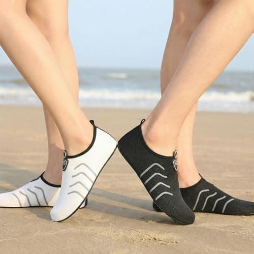 Water Shoes with Reflective, Beach Swim Shoes Lightweight Barefoot Aqua Quick Dry Breathable Swim for Women Men Surfing Running Driving Pool Yoga — view 2