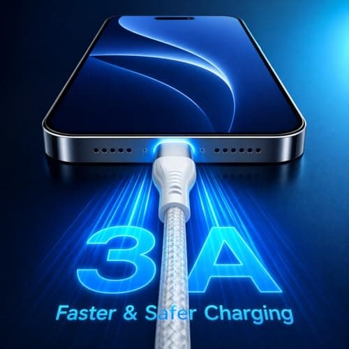 Charger Cable For Google Pixel 11 10 9 8 7 6 5, 1M 3A USB-A to USB-C Cable — view 2