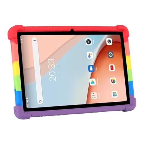 INSOLKIDON Compatible with Case for Blackview Tab 70 Wifi 10.1 INCH tablet, Full Coverage Ultra Slim adjustable Stand Silicone Shockproof Lightweight Protective Cover Case (Sky Blue) — view 3