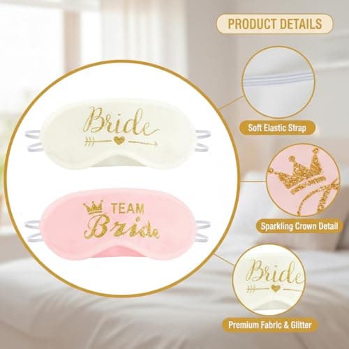 Gaomumu 8PCS Bachelorette Party Favors Soft Sleep Eye Masks, Silk Adjustable Eye Cover, Sleeping Relaxing Blinder,Suitable for Wedding Parties, Engagement Parties, Bachelorette Party — view 3