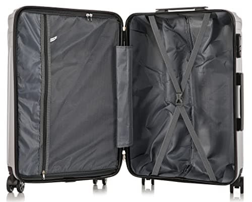 DK Luggage 24" Medium Hard Shell Suitcase Luggage 4 Wheel Spinner ABS101 (Pink, 24" Medium) — view 3