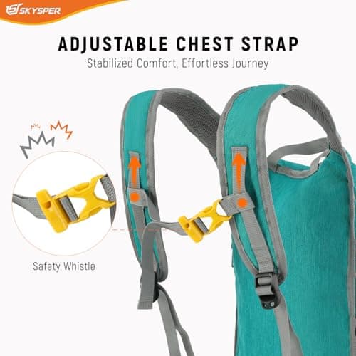 SKYSPER 15L Hiking Backpack Lightweight Foldable Daypack with Chest Strap Small Travel Rucksack for Women Men Packable Folding Bagpack for Travelling — view 4