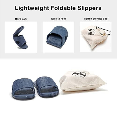 Anmerl Travel Slippers for Women & Men, Foldable Slides with Storage Bag — view 4