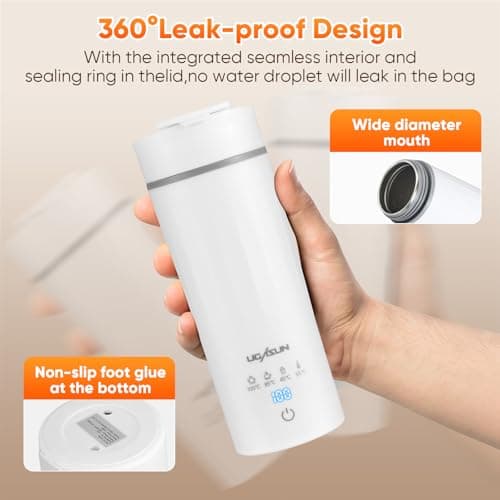 500ML Portable Travel Electric Kettle, Stainless Steel Automatic Shut — view 5