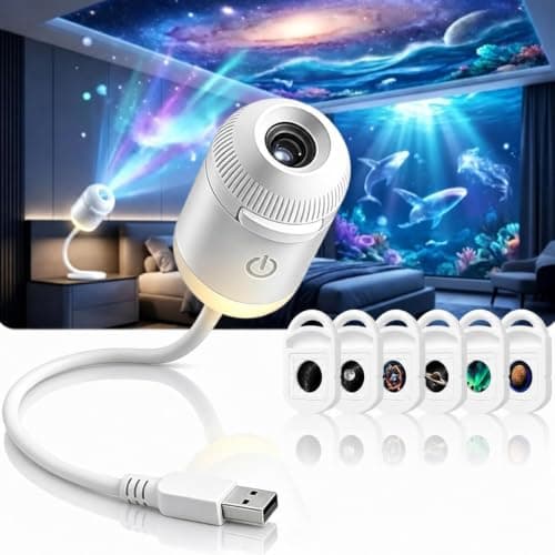 USB Portable Galaxy Projector, 5D Holographic Adjustable Night Light