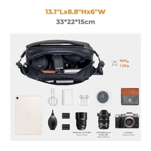 K&F CONCEPT 2 in 1 Sling Bag Everyday Shoulder Bag & Multifunction Photography Crossbody Camera DSLR Backpack Portable Bag — view 2