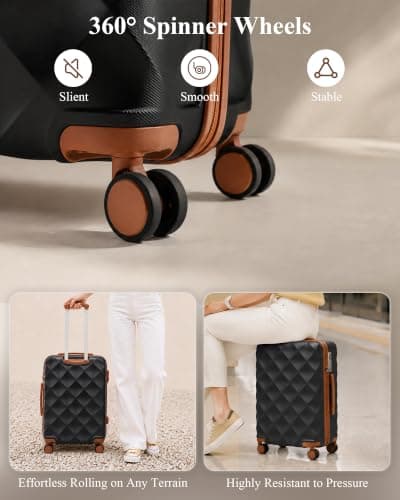 British Traveller 28 Inch Large Suitcase, Lightweight Hard Shell Luggage — view 2