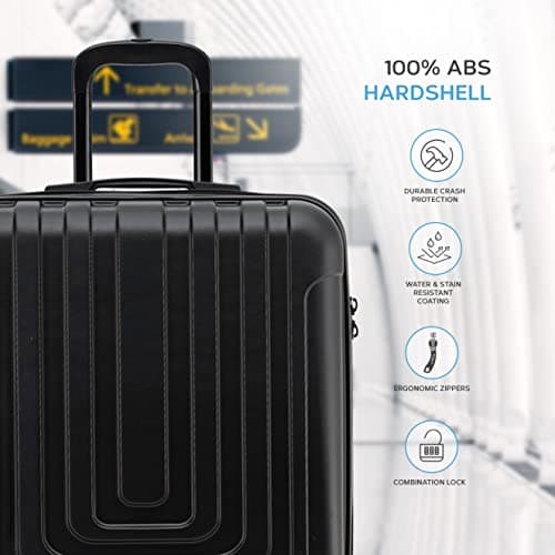 Flight Knight Premium Hard Shell Lightweight Cabin Suitcase - 8 Spinner Wheels - Built-in TSA Lock & USB Port - Luggage Approved for Airlines Including easyJet Large Cabin - 56x45x25cm — view 4