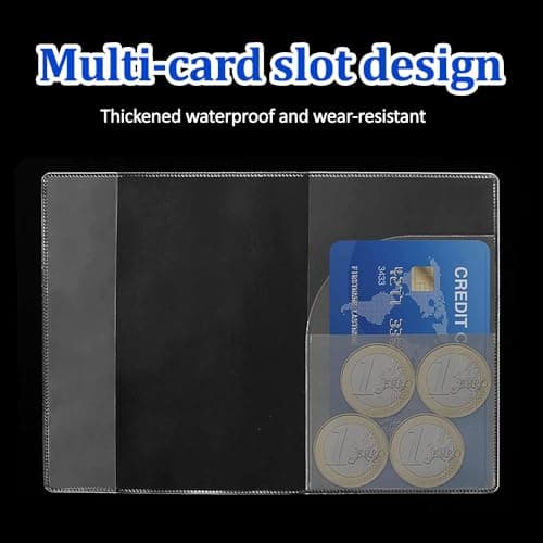 Pack of 4 | UK Passport Covers Transparent, Protective Passport Holders, Clear Plastic PVC Passport Case with 2 Slots, UK Passport Cover Water & Dust Proof, Anti Scratches — view 3