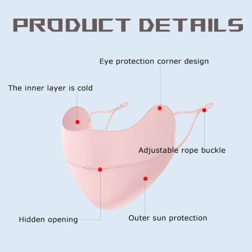 Spunklad 4 Pack UV Protection Ice Silk Face Mask, UPF50+ Adjustable Sun Cover (Multi Color) — view 2