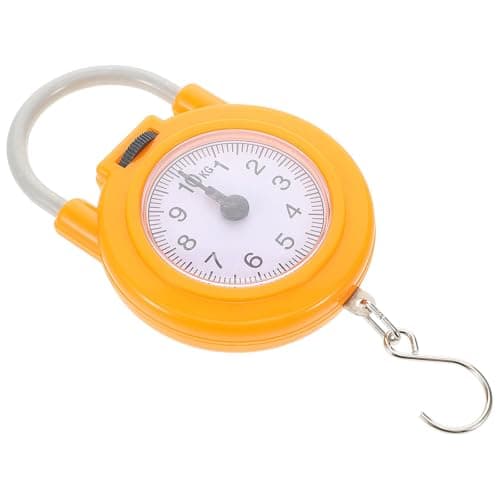 Portable Luggage Weight Scale 10kg Yellow Plastic Metal Hook
