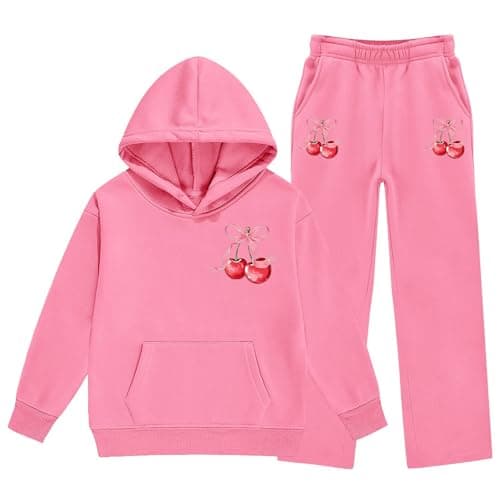 Kids 2 Piece Hoodie & Joggers Full Set Unisex Tracksuit Pants Outfits Sets, Teenage Girls Boys Long Sleeve Hoodie Sweatshirt With Front Pocket Autumn Winter Sweatsuit travel outfit 9-10 Years — view 5