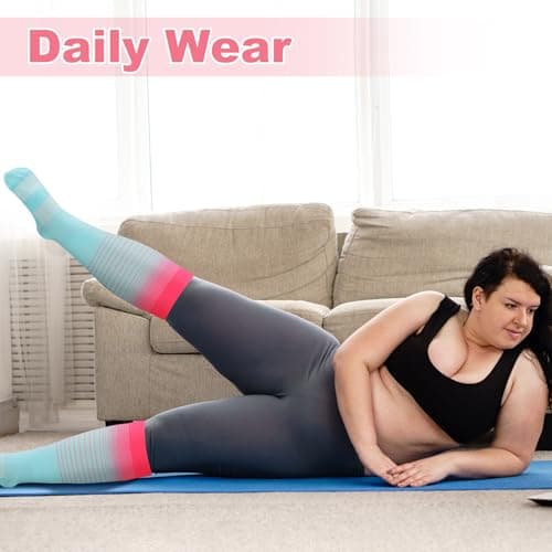 Zuimei 4 Pairs Plus Size 20-30 mmHg Compression Socks for Women Men — view 5