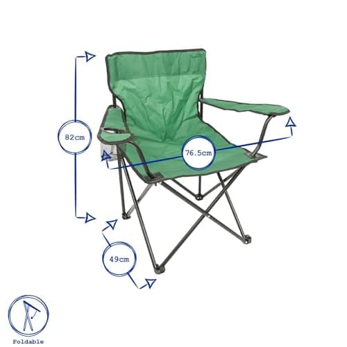 Harbour Housewares Folding Camping Chairs - Black - Pack of 4 - Canvas Outdoor Lawn Seat for Picnic, Garden, Beach, Hiking, Fishing — view 5