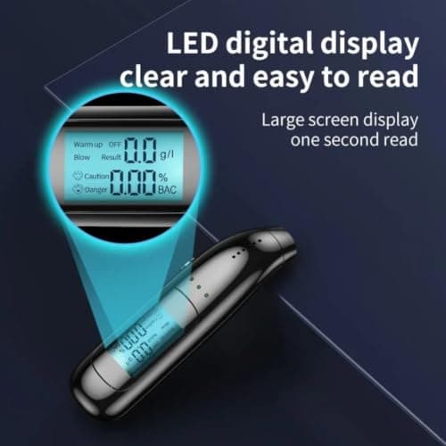 DystopiaWorld Portable Breathalyser Rechargeable Quick 10s Test Personal Detector with LED Screen for Party Travel Home Safety Kit — view 4
